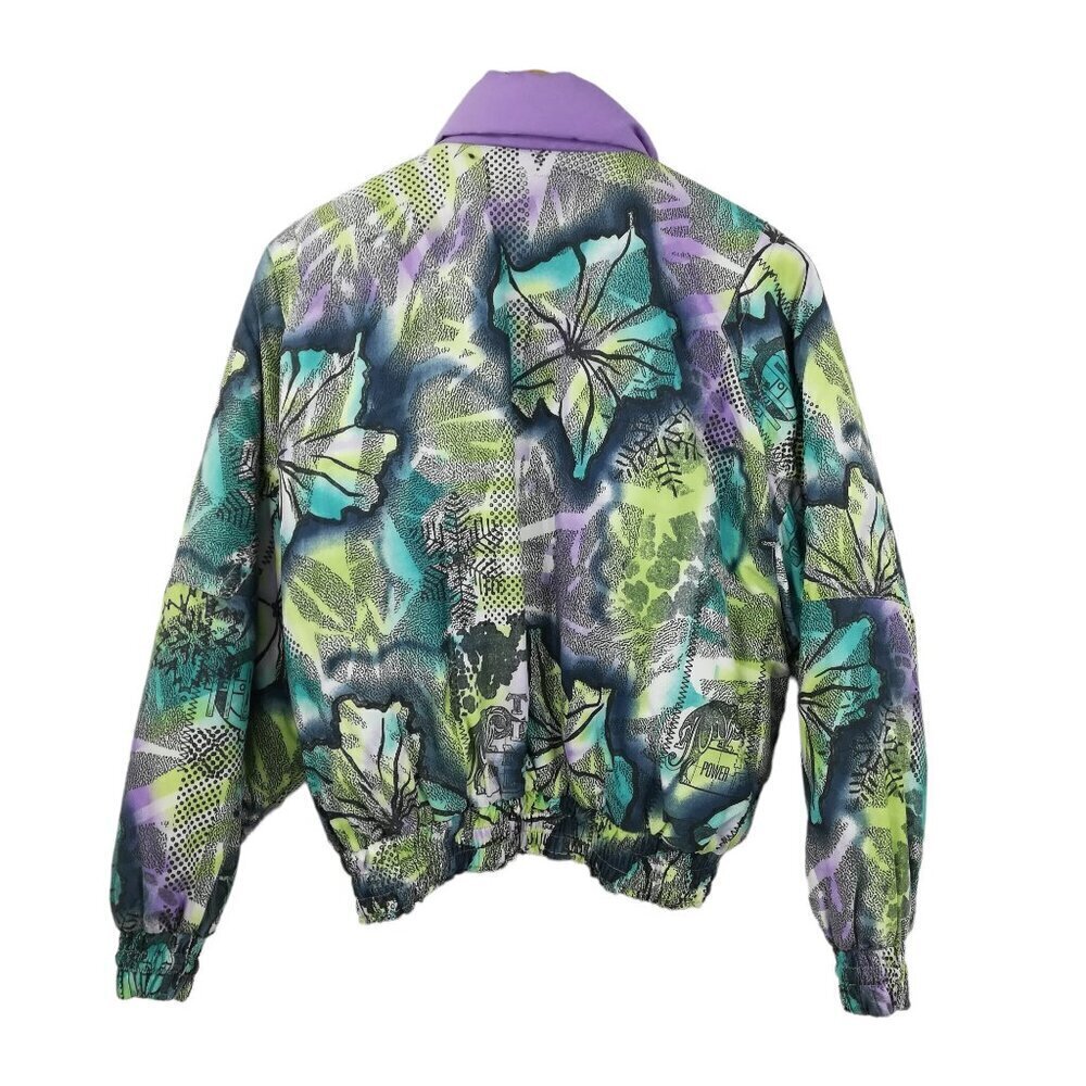 Vintage MDC Abstract Ski Jacket Size 12 Purple Pastel Bomber Color Block Winter - Picture 8 of 12